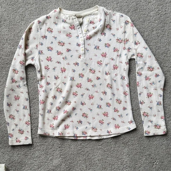 LLBean Thermal Floral Shirt - Picture 1 of 3